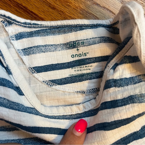 Aden + Anais blue and white striped jumper bodysuit size 6-9 months - Picture 3 of 3
